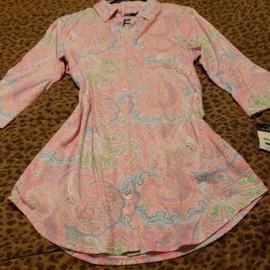 NWOT Lauren Ralph Lauren pink paisley sleepshirt